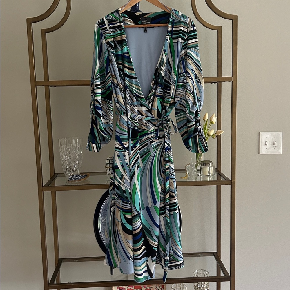 Adrienne Pappell Multicolor Wrap Dress - 16W